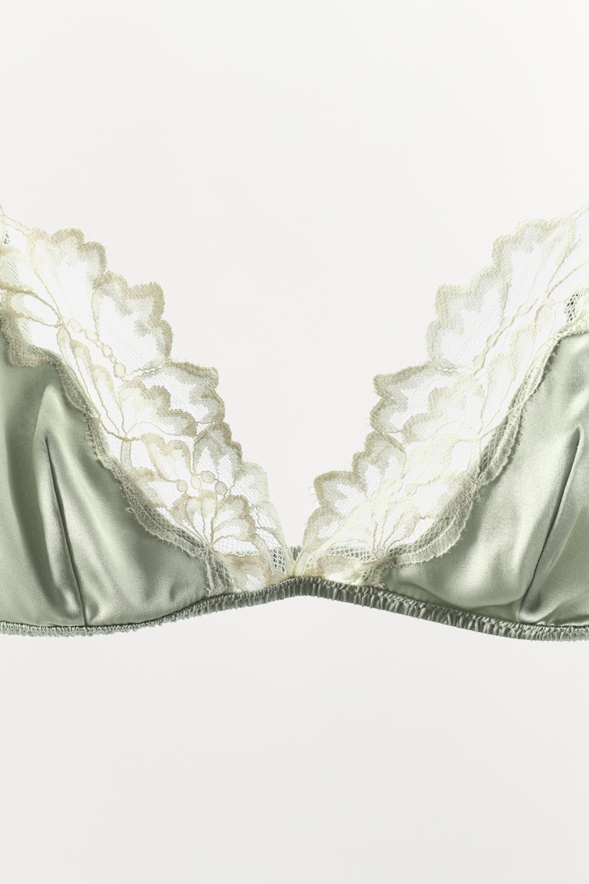SILK AND LACE TRIANGLE BRA